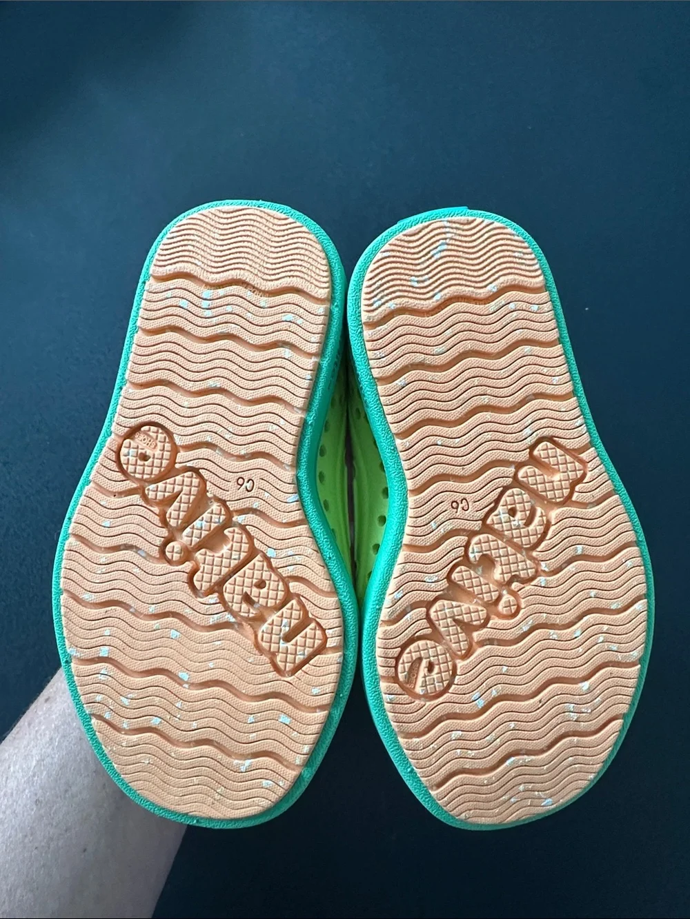 Native Kids Slip-On Howard Shoes in “celery green and candy green”